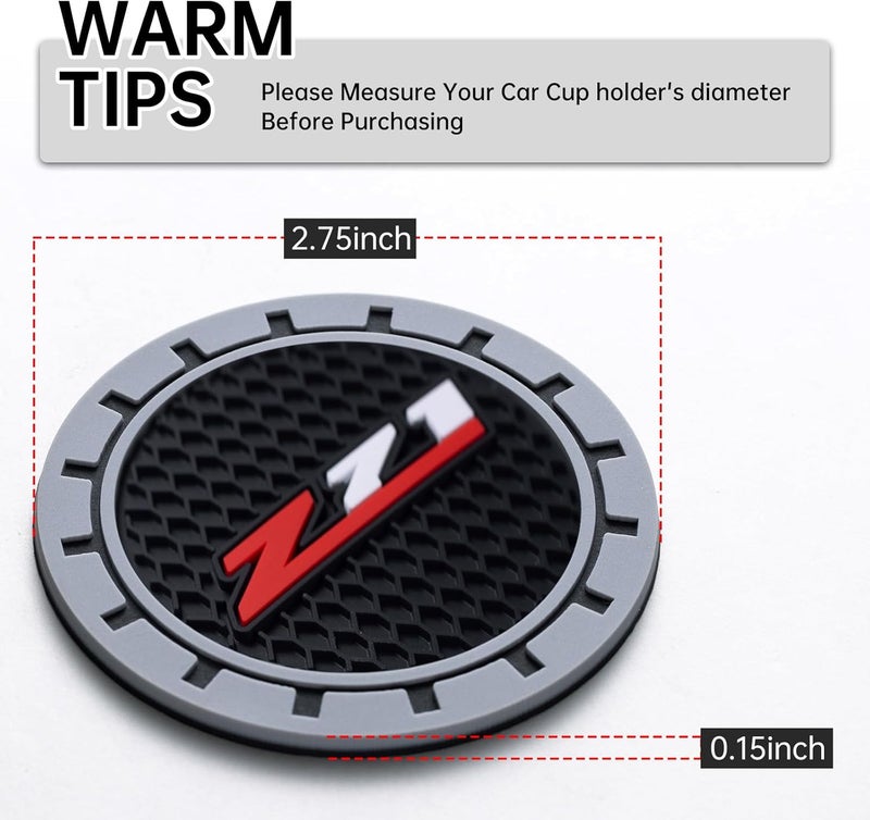 XIGRALUCK Car Cup Coaster for Chevy Z71 Recessed Silicone Cup Holder Coaster Interior Accessories 2.75in 2Pieces - Image 5